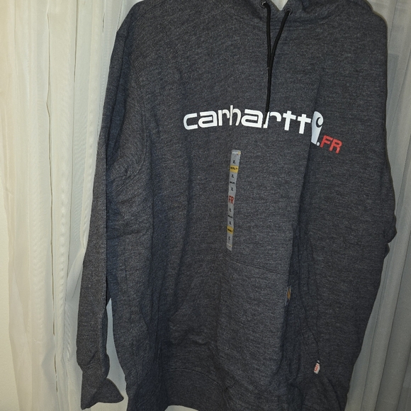 Carhartt Men's Flame Resistant Dark Gray Hoodie - Picture 2 of 4
